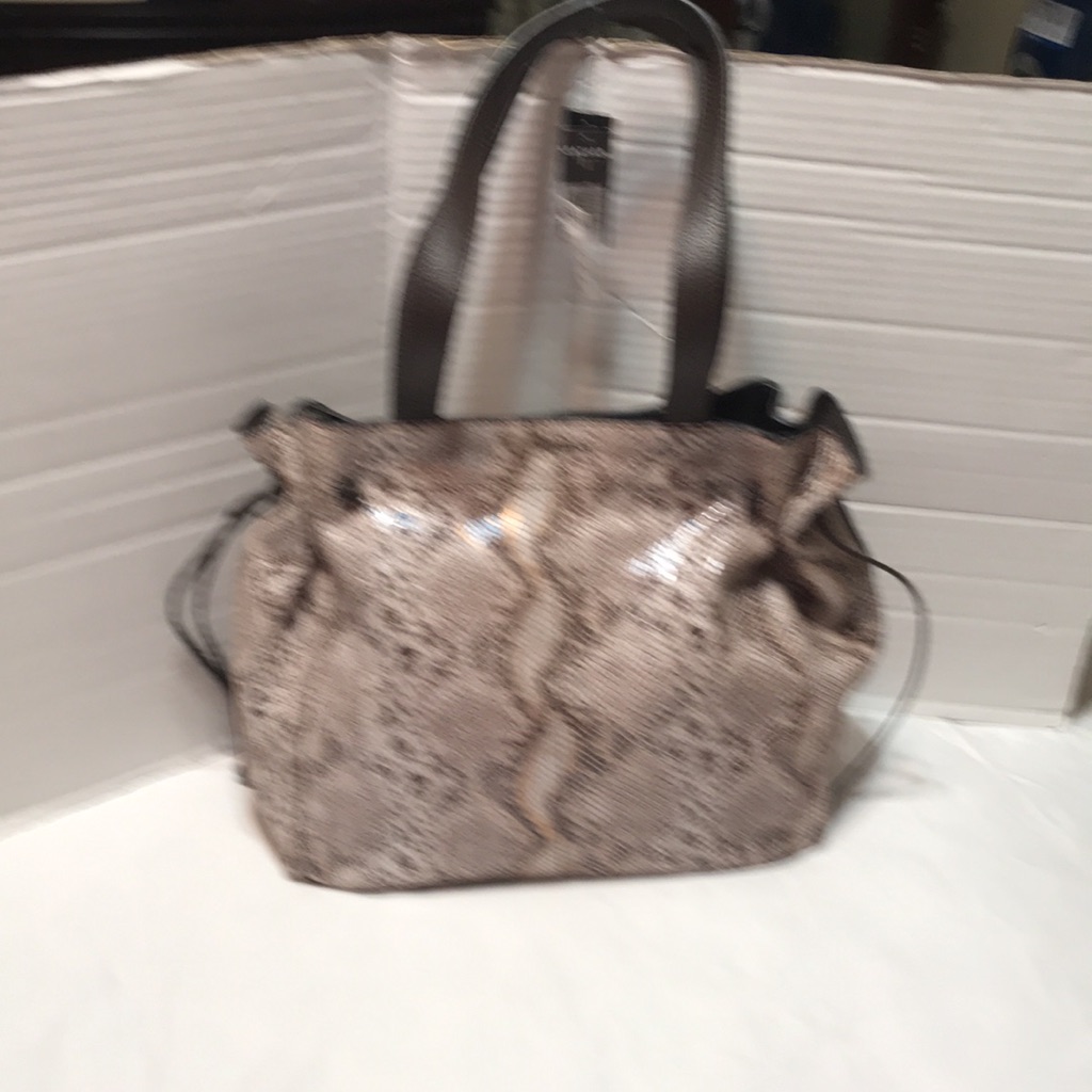 Tahari Liza Snake Embossed Leather Tote. New!